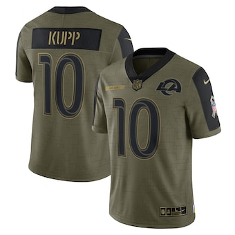 Men's Los Angeles Rams #10 Cooper Kupp Nike Olive 2021 Salute To Service Limited Player Jersey