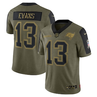 Men's Tampa Bay Buccaneers #13 Mike Evans Nike Olive 2021 Salute To Service Limited Player Jersey