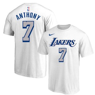 Men's White Los Angeles Lakers #7 Carmelo Anthony Basketball T-Shirt