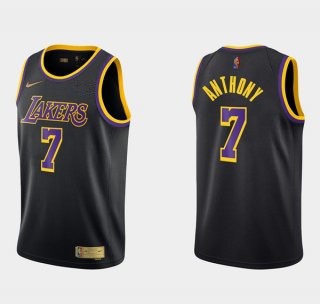 Men's Los Angeles Lakers #7 Carmelo Anthony Balck Earned Edition Stitched Basketball Jersey
