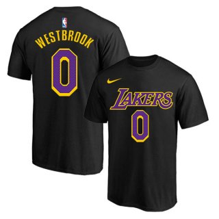 Men's Black Purple Los Angeles Lakers #0 Russell Westbrook Basketball T-Shirt