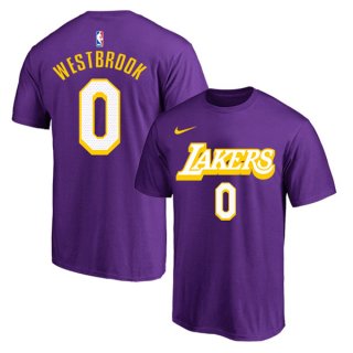 Men's Purple Los Angeles Lakers #0 Russell Westbrook Basketball T-Shirt