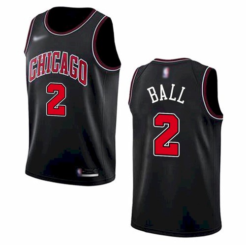 Men's Chicago Bulls #2 Lonzo Ball Black 2021 Nike Swingman Stitched Jersey