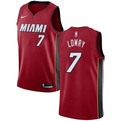 Men Nike Miami Heat 7 Kyle Lowry Red NBA Swingman Statement Edition Jersey