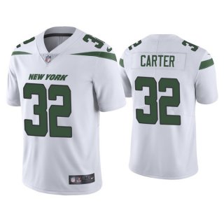 Men's White New York Jets #32 Michael Carter 2021 Vapor Untouchable Limited Stitched Jersey Men's White New York Jets #32 Michael Carter 2021 Vapor Untouchable Limited Stitched Jersey