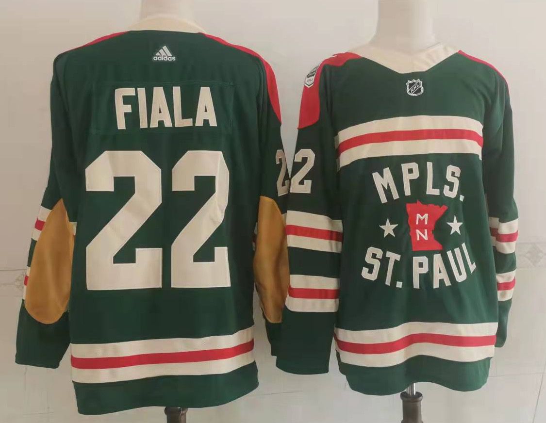 Men's Minnesota Wild #22 Kevin Fiala Green 2022 Winter Classic Adidas Stitched NHL Jersey