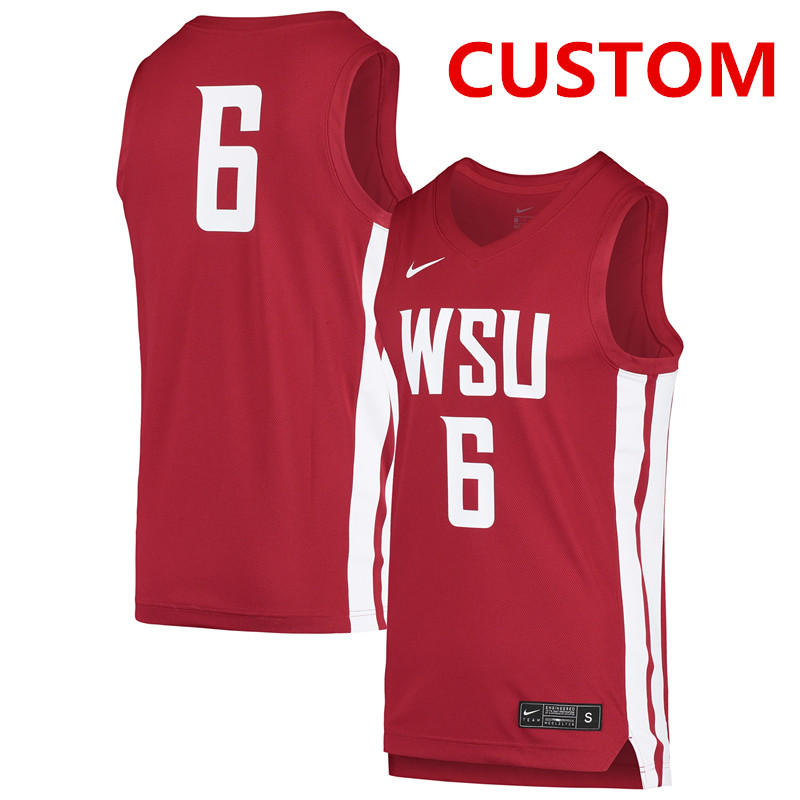 Men's Nike Washington State Cougars Custom Red College Basketball Jersey