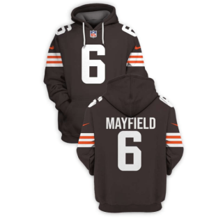 Men's Cleveland Browns #6 Baker Mayfield Brown 2021 New Pullover Hoodie