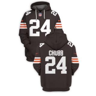 Men's Cleveland Browns #24 Nick Chubb Brown 2021 New Pullover Hoodie