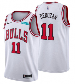 Men's Chicago Bulls #11 DeMar DeRozan Swingman White Stitched Basketball Jersey