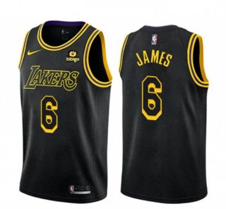 Men's Los Angeles Lakers #6 LeBron James Bibigo Black Stitched Basketball Jersey Men's Los Angeles Lakers #6 LeBron James Bibigo Black Stitched Basketball Jersey