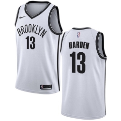 Men Nike Brooklyn Nets 13 James Harden White NBA Swingman Association Edition Jersey