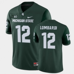 Men Michigan State Spartans #12 Rocky Lombardi College Football Green Game Jersey