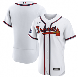 Men's White Atlanta Braves Blank 2021 World Series Champions Stitched Baseball Jersey