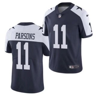 Youth Dallas Cowboys #11 Micah Parsons 2021 NFL Draft Thanksgivens Blue Vapor Limited Stitched Jersey