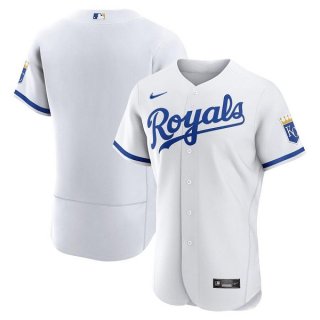 Men's Kansas City Royals Blank White Flex Base Stitched Jersey