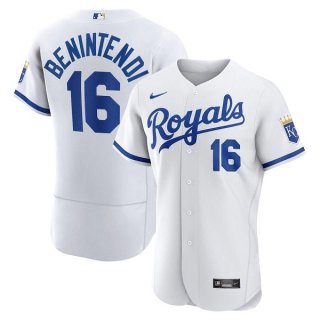 Men's Kansas City Royals #16 Andrew Benintendi White Flex Base Stitched Jersey Men's Kansas City Royals #16 Andrew Benintendi White Flex Base Stitched Jersey