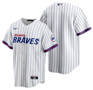 Men's Atlanta Braves Blank 2021 White City Connect Stitched Jersey