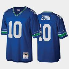 Men's Seattle Seahawks #10 JIM ZORN Blue Throwback Jersey