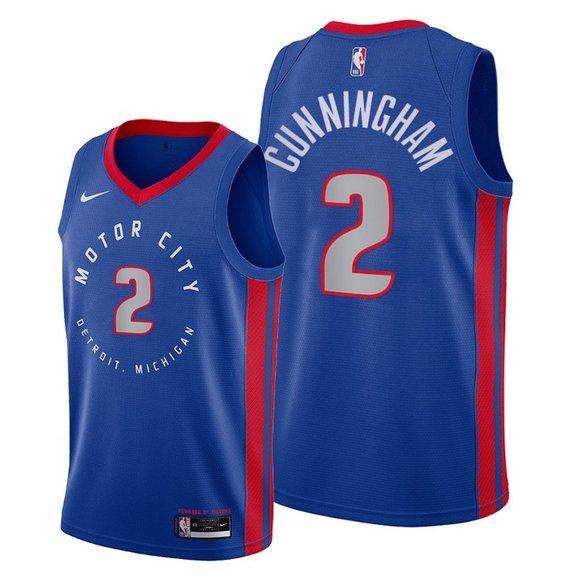 Nike Pistons #2 Cade Cunningham Blue NBA Swingman 2020-21 City Edition Jersey