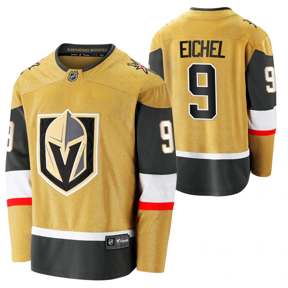 Men's Vegas Golden Knights 9 Jack Eichel Alternate Gold Authentic Player NHL Jersey
