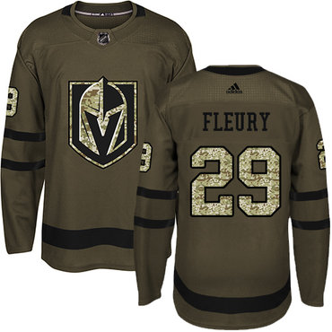 Men's Adidas Vegas Golden Knights #29 Marc-Andre Fleury Green Salute to Service Stitched NHL Jersey