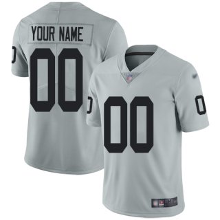 Men's Las Vegas Raiders Customized Silver Stitched Football Limited Inverted Legend Jersey