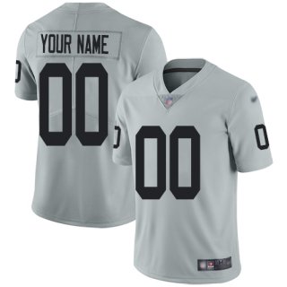Men's Las Vegas Raiders Customized Silver Stitched Football Limited Inverted Legend Jersey Men's Las Vegas Raiders Customized Silver Stitched Football Limited Inverted Legend Jersey
