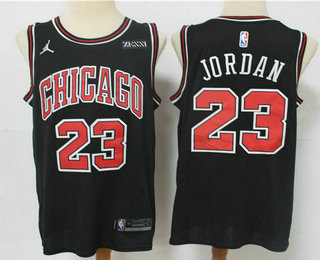 Men's Chicago Bulls #23 Michael Jordan Black 2021 Brand Jordan Swingman Stitched NBA Jersey With Sponsor Logo