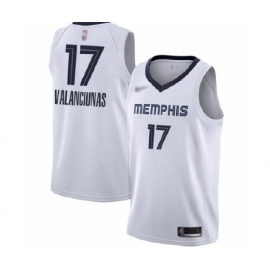 Men's Memphis Grizzlies #17 Jonas Valanciunas Authentic White Finished Basketball Jersey - Association Edition