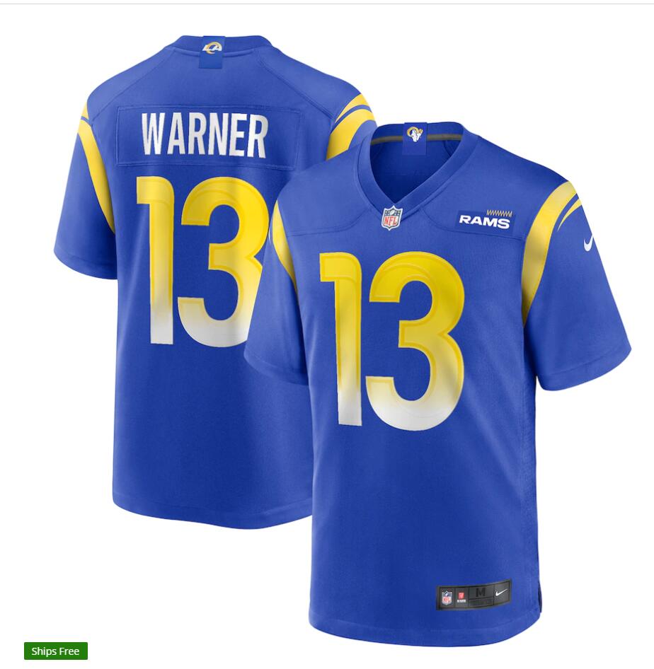 Men's Los Angeles Rams Retired Player #13 Kurt Warner Nike Royal Vapor Limited Football Jersey Men's Los Angeles Rams Retired Player #13 Kurt Warner Nike Royal Vapor Limited Football Jersey