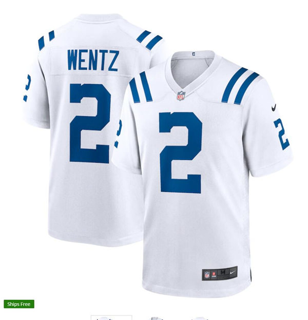 Men's Indianapolis Colts #2 Carson Wentz Nike White NFL Vapor Limited Jersey