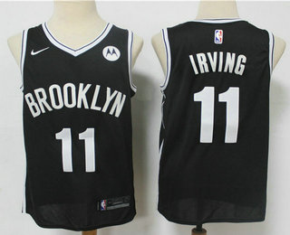 Men's Brooklyn Nets #11 Kyrie Irving Black Nike 2019 New Season Swingman City Edition Jersey With The NEW Sponsor Logo
