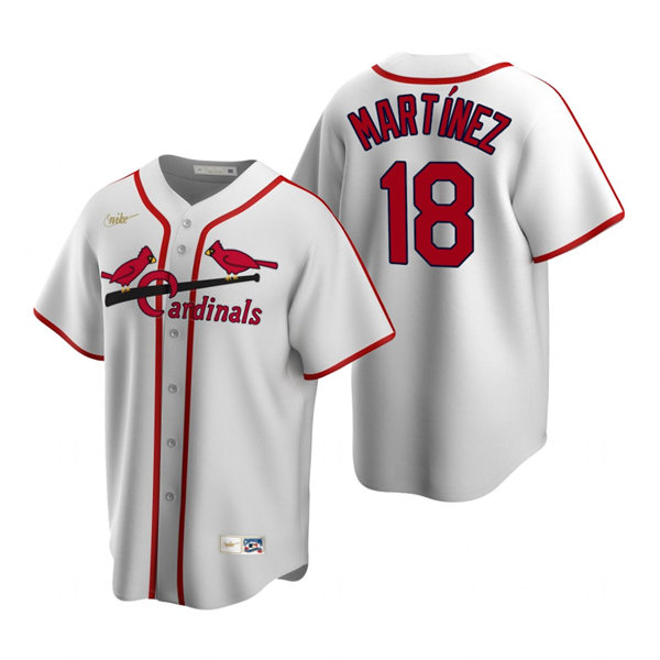 Men's St. Louis Cardinals #18 Carlos Martinez Nike White Cooperstown Collection Baseball Jersey