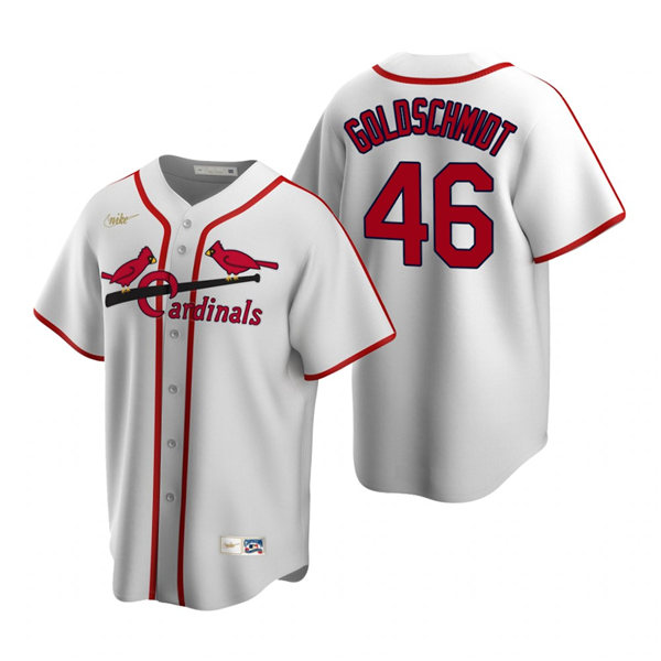 Men's St. Louis Cardinals #46 Paul Goldschmidt Nike White Cooperstown Collection Baseball Jersey