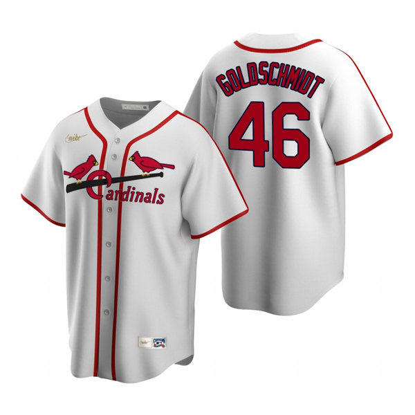 Men's St. Louis Cardinals #46 Paul Goldschmidt Nike White Cooperstown Collection Baseball Jersey Men's St. Louis Cardinals #46 Paul Goldschmidt Nike White Cooperstown Collection Baseball Jersey