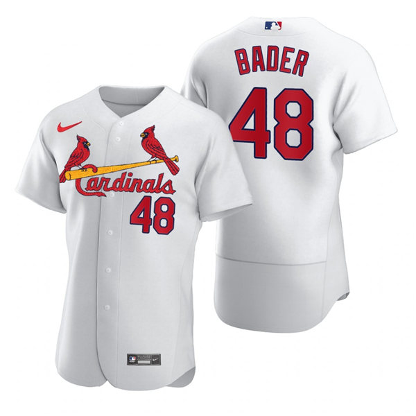 Men's St. Louis Cardinals #48 Harrison Bader Nike White Home Flex Base Player Jersey Men's St. Louis Cardinals #48 Harrison Bader Nike White Home Flex Base Player Jersey