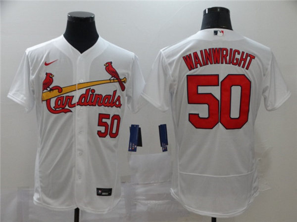 Men's St. Louis Cardinals #50 Adam Wainwright Nike White Home Flex Base Player Jersey Men's St. Louis Cardinals #50 Adam Wainwright Nike White Home Flex Base Player Jersey