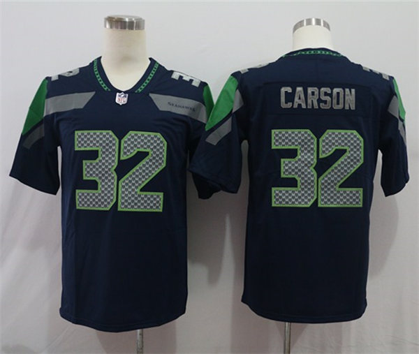 Men's Seattle Seahawks #32 Chris Carson Nike College Navy Team Color Vapor Limited Jersey