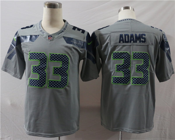 Men's Seattle Seahawks #33 Jamal Adams Nike Gray Alternate Vapor Limited Jersey