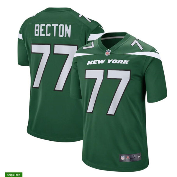 Men's New York Jets #77 Mekhi Becton Green Nike NFL Vapor Limited Jersey