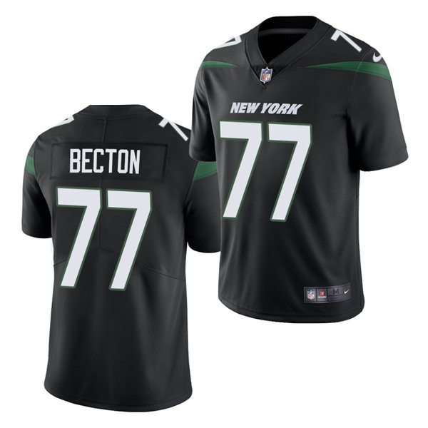 Men's New York Jets #77 Mekhi Becton Alternate Black Nike NFL Vapor Limited Jersey