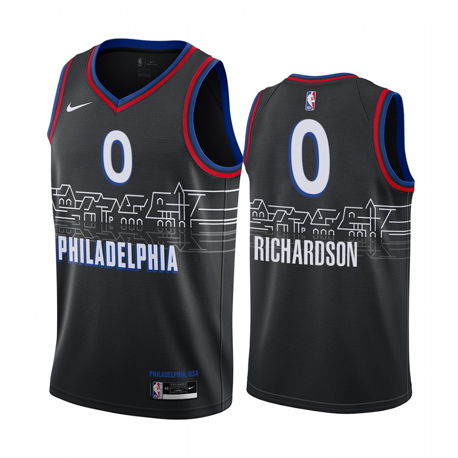 Nike 76ers #0 Josh Richardson Black NBA Swingman 2020-21 City Edition Jersey