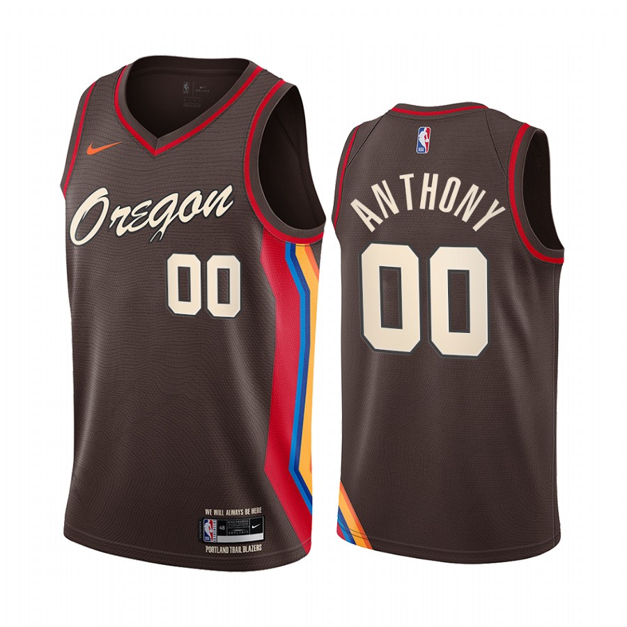 Nike Blazers #00 Carmelo Anthony Chocolate NBA Swingman 2020-21 City Edition Jersey