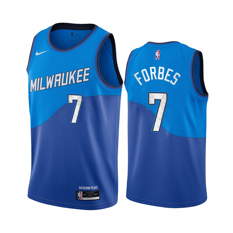Nike Bucks #7 Bryn Forbes Blue NBA Swingman 2020-21 City Edition Jersey