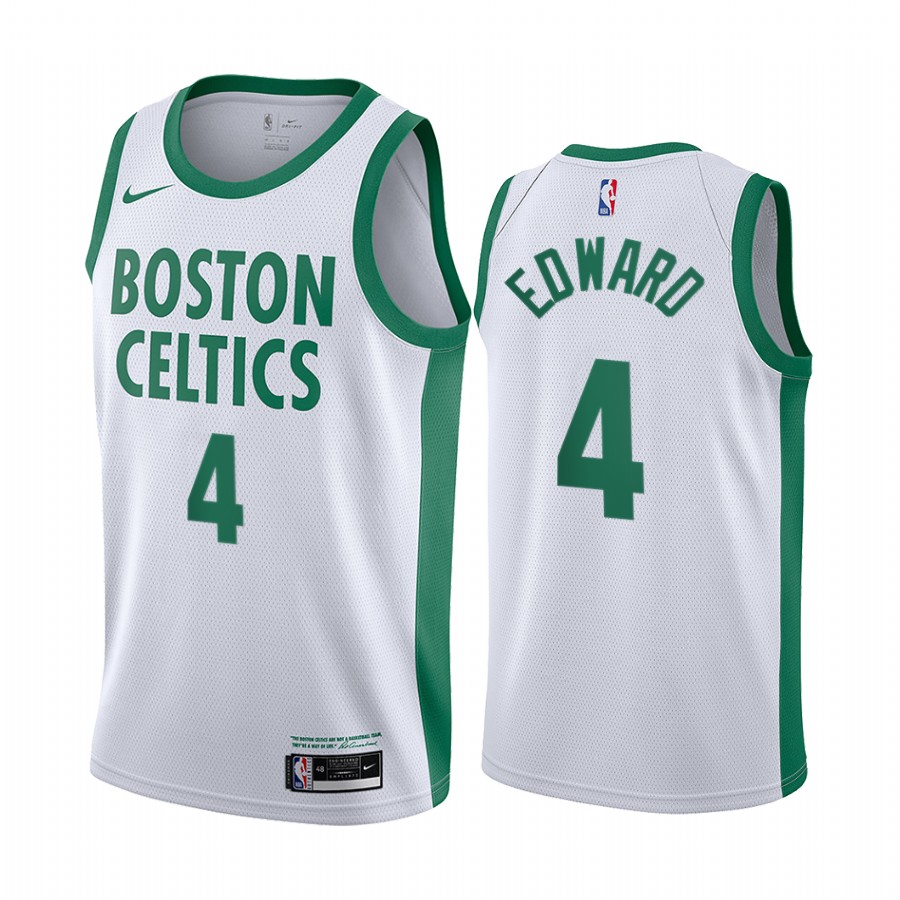Nike Celtics #4 Carsen Edward White NBA Swingman 2020-21 City Edition Jersey