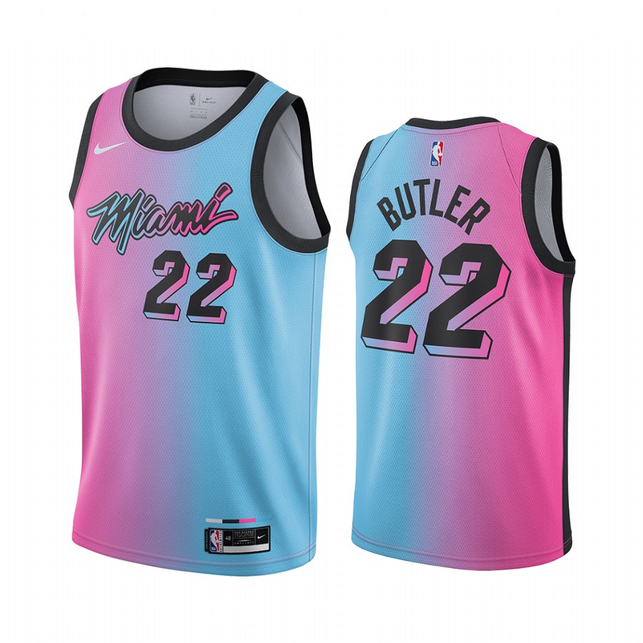 Nike Heat #22 Jimmy Butler Blue Pink NBA Swingman 2020-21 City Edition Jersey