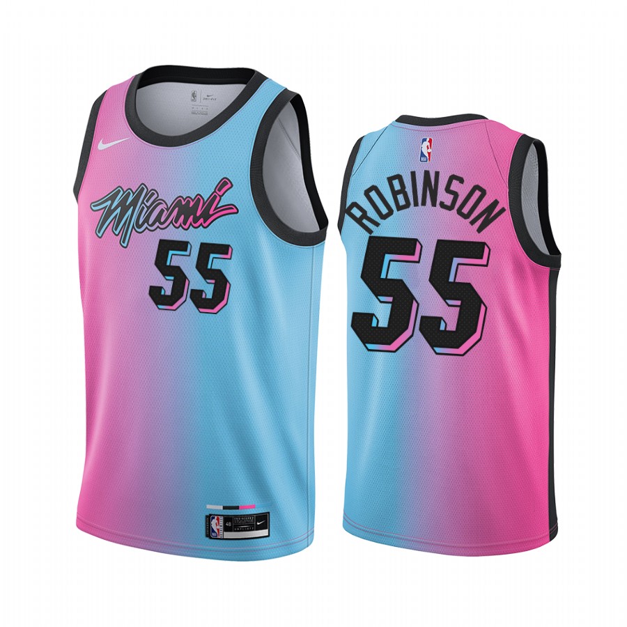 Nike Heat #55 Duncan Robinson Blue Pink NBA Swingman 2020-21 City Edition Jersey