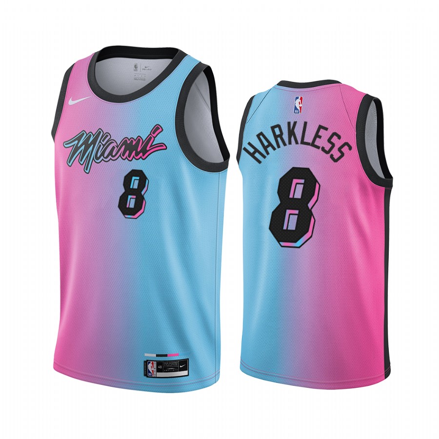 Nike Heat #8 Maurice Harkless Blue Pink NBA Swingman 2020-21 City Edition Jersey