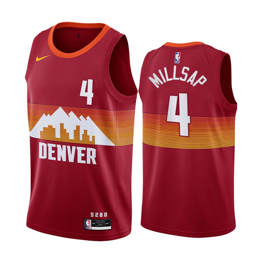 Nike Nuggets #4 Paul Millsap Red NBA Swingman 2020-21 City Edition Jersey